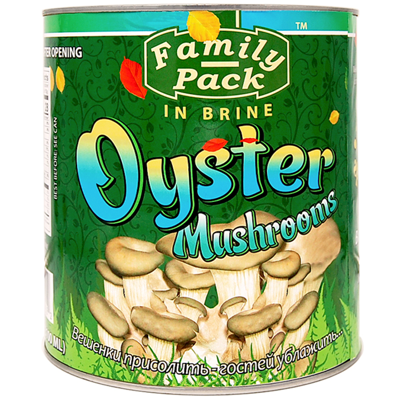 CANNED OYSTER MUSHROOMS IN BRINE 3100G/109 oz. (1) Moldova European